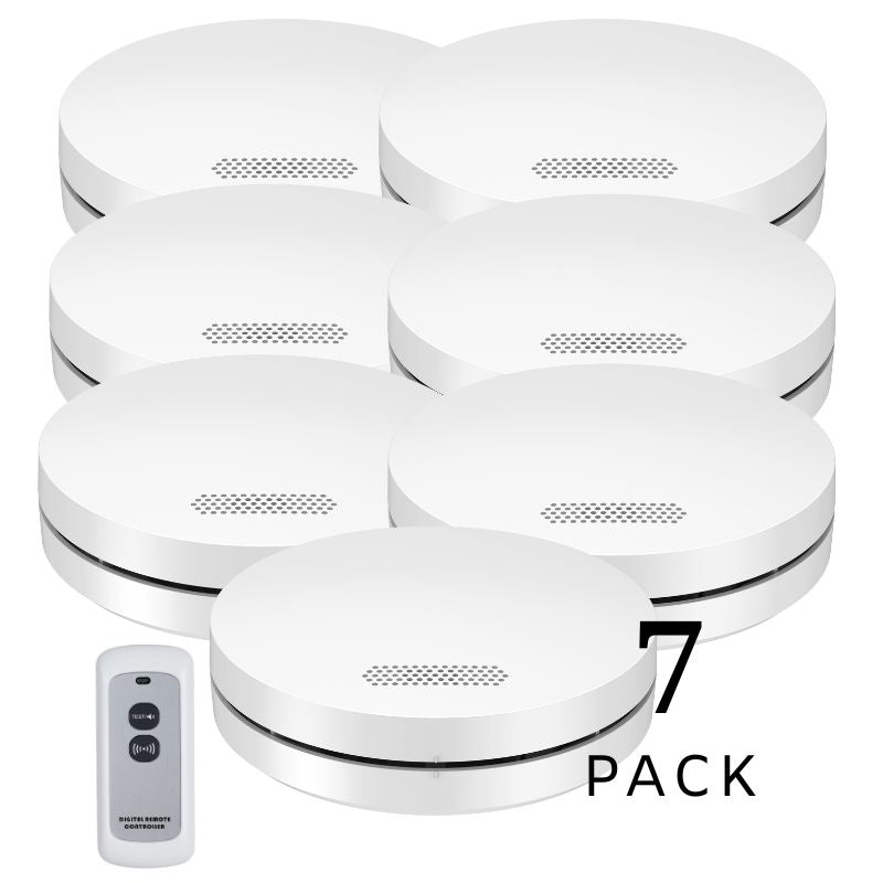 Wireless Interconnected Photoelectric Smoke Alarms with Free Remote Control - BARKAHOLICS®