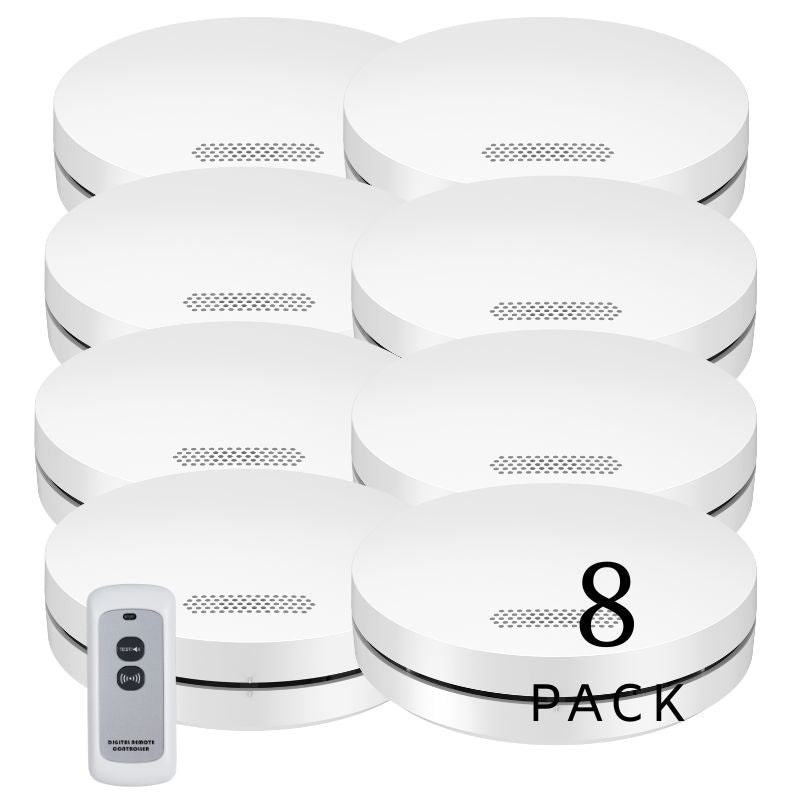 Wireless Interconnected Photoelectric Smoke Alarms with Free Remote Control - BARKAHOLICS®