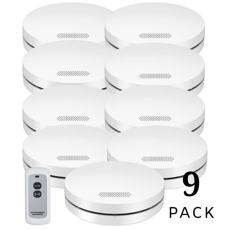 Wireless Interconnected Photoelectric Smoke Alarms with Free Remote Control - BARKAHOLICS®