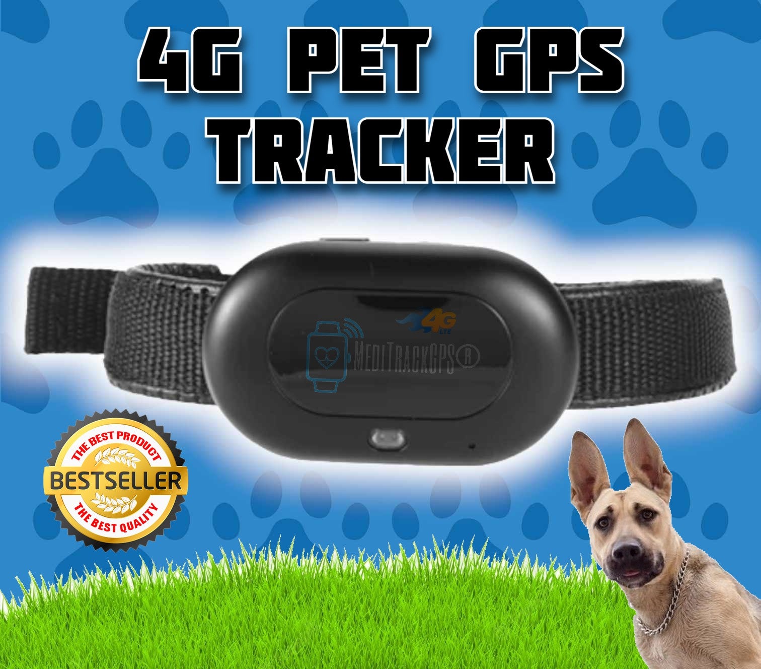 MediTrackGPS® 4G LTE Pet GPS Tracker Collar for Dogs MT41 - BARKAHOLICS®