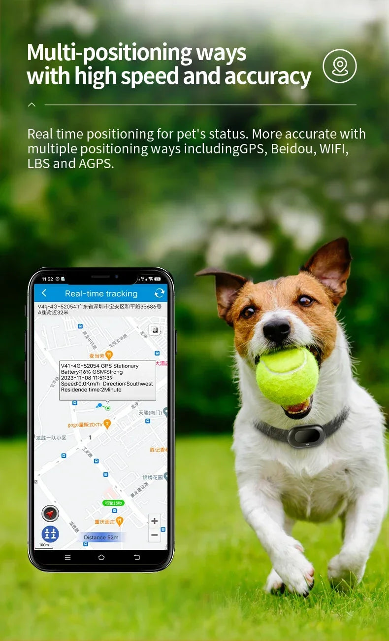 MediTrackGPS® 4G LTE Pet GPS Tracker Collar for Dogs MT41 - BARKAHOLICS®