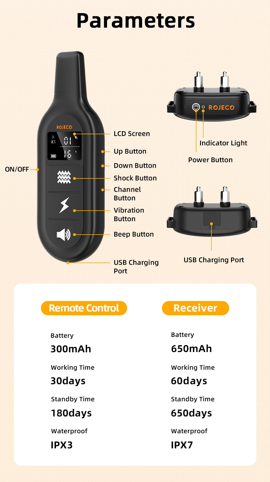 BARKAHOLICS® BH521R Remote Dog Training Shock Collar 1-2 Dogs 1000m S/M/L - BARKAHOLICS®