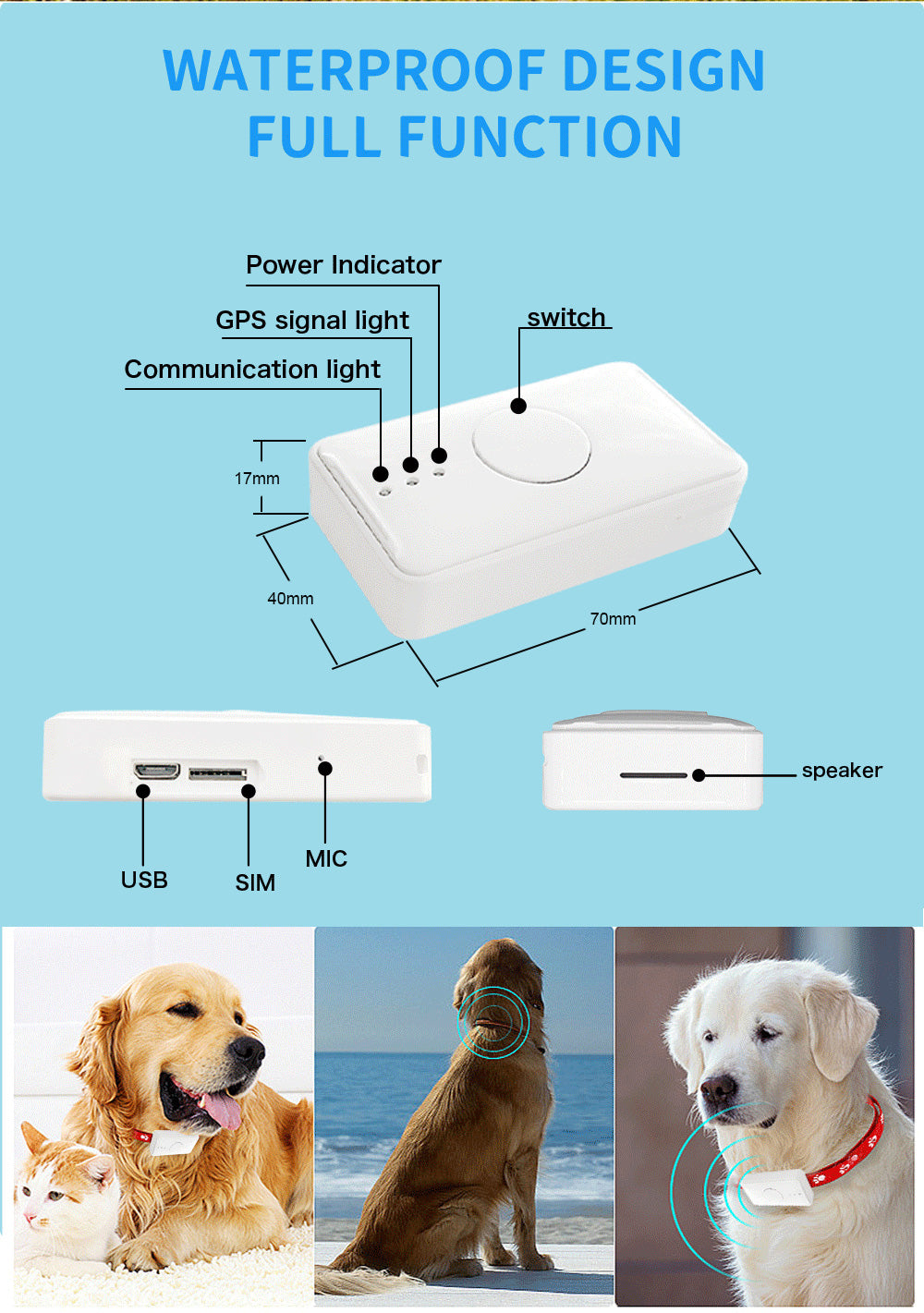 4G LTE Pet GPS Tracker for Dogs BARKAHOLICS® BH105 - BARKAHOLICS®